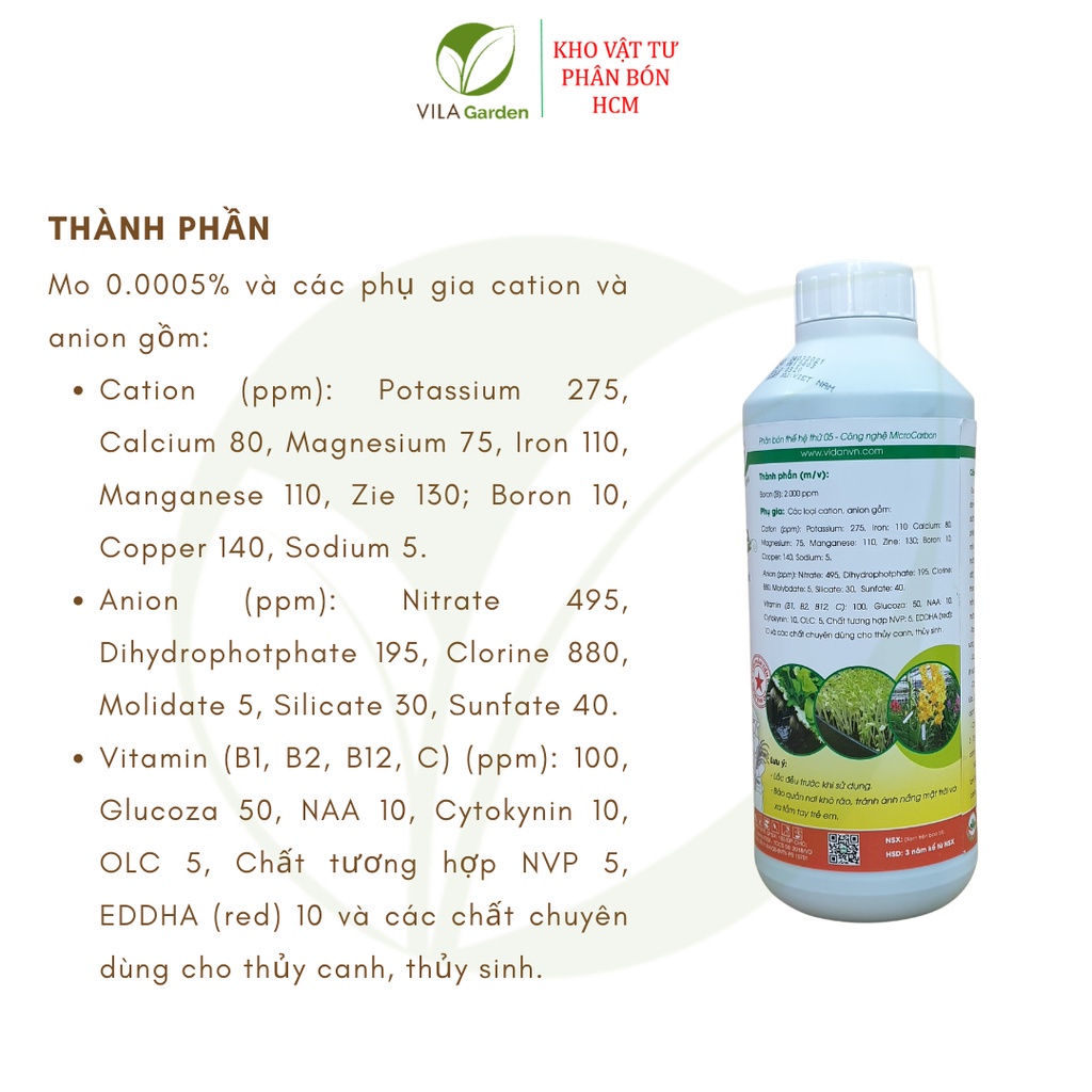 Dung Dịch Thủy Canh Bio Life 1 Lít, phân thủy canh BioLife
