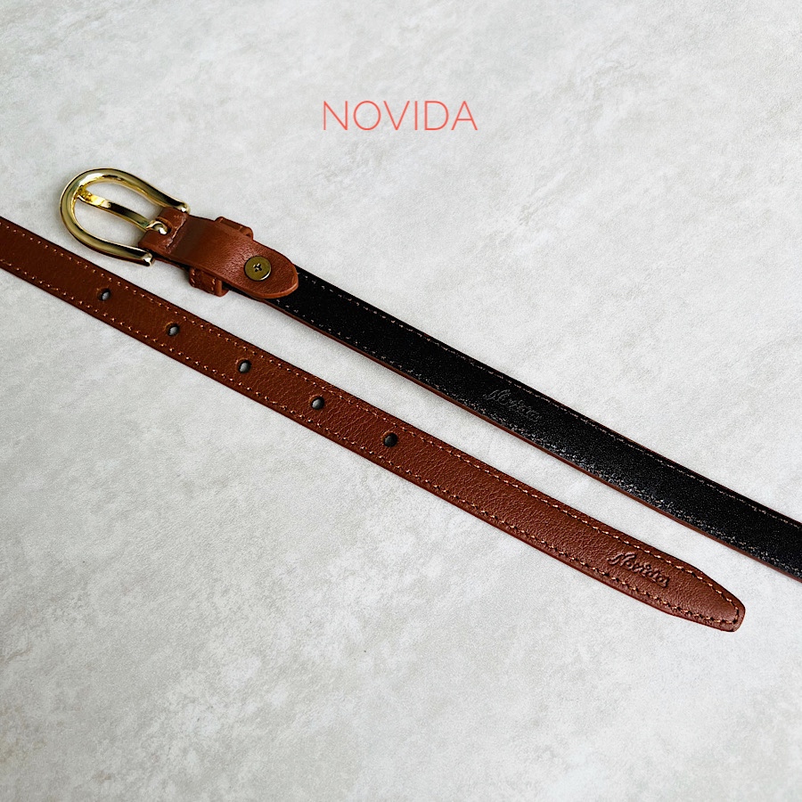 Thắt Lưng Nữ Da Bò 100%, Dây Nịt Da Thật Cao Cấp Novida vv