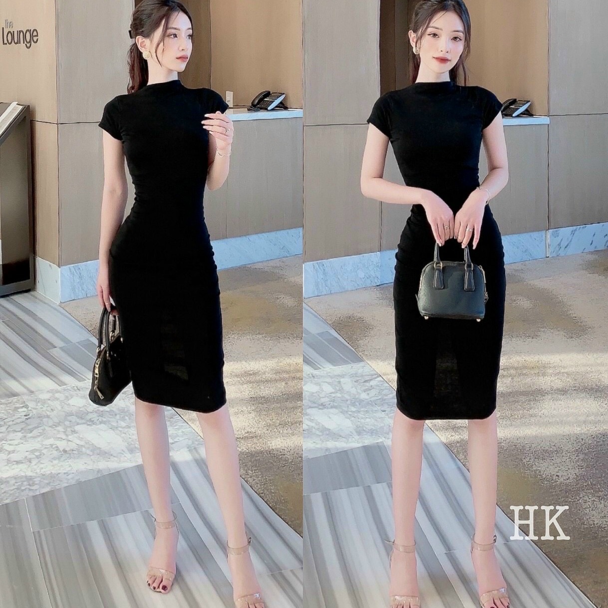 Đầm body cổ cao thanh lịch
