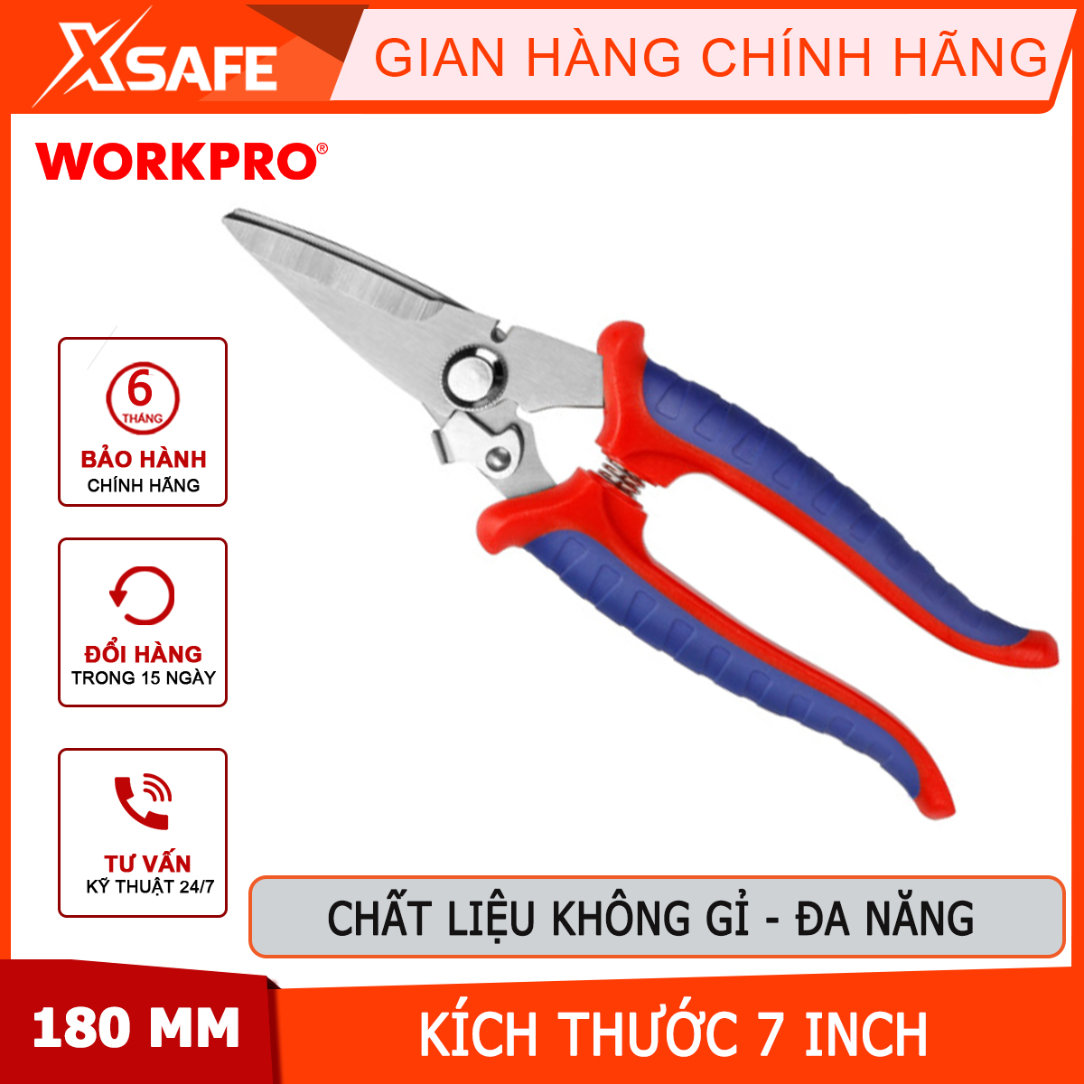 Workpro all-in-one 180mm multi-function scissors-w02141961
