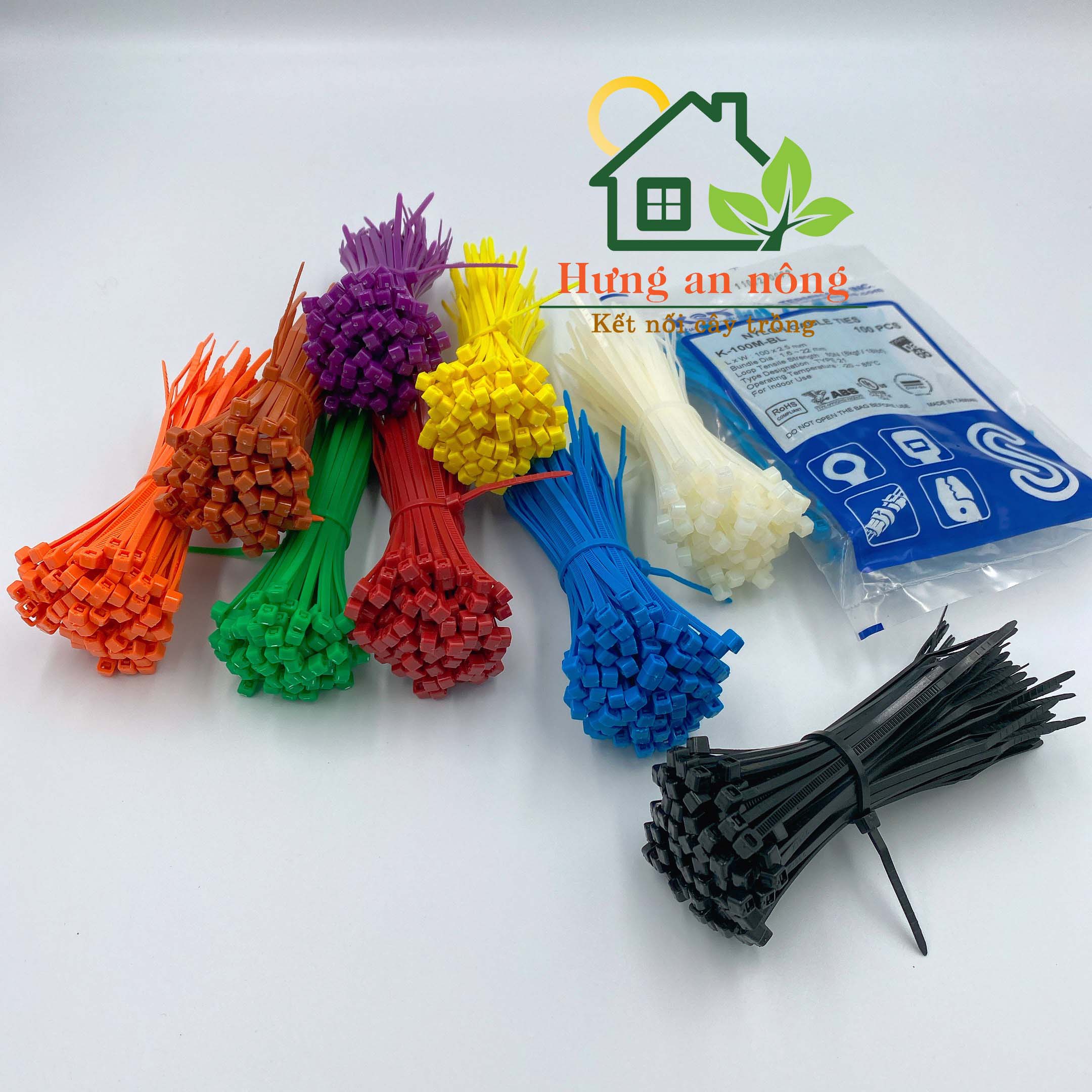 DR310DALO - Combo 9 sét màu dây rút nhựa đánh dấu gia cầm, buộc linh kiện ( sét 100 sợi size 2.5x100mm )