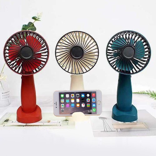 QUẠT TÍCH ĐIỆN CẦM TAY MINI - CÓ GIÁ ĐỂ ĐIỆN THOẠI - QUẠT 3 CHẾ ĐỘ CỰC MÁT - TẶNG DÂY SẠC + PIN + ĐẾ ĐỂ BÀN