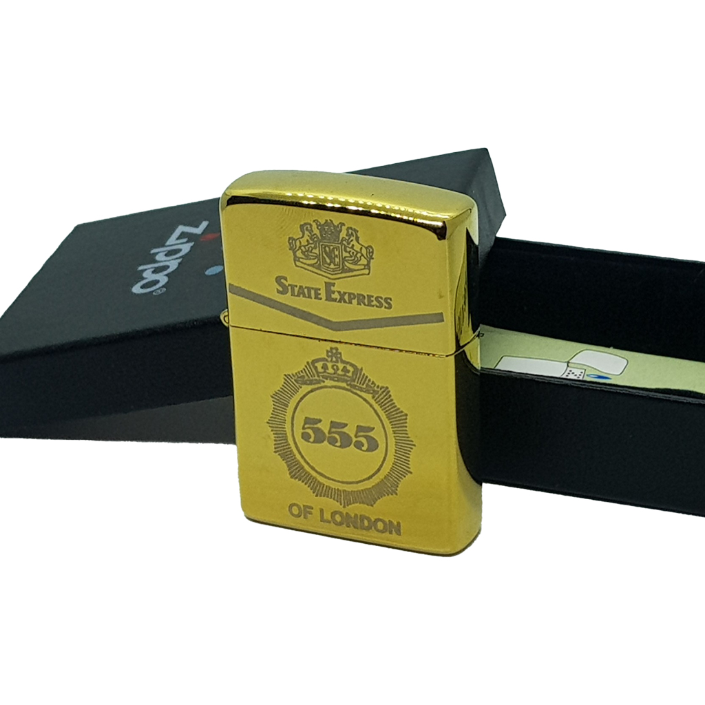 Bật Lửa Zippo Gold Solid Brass KHẮC BA SỐ B-17