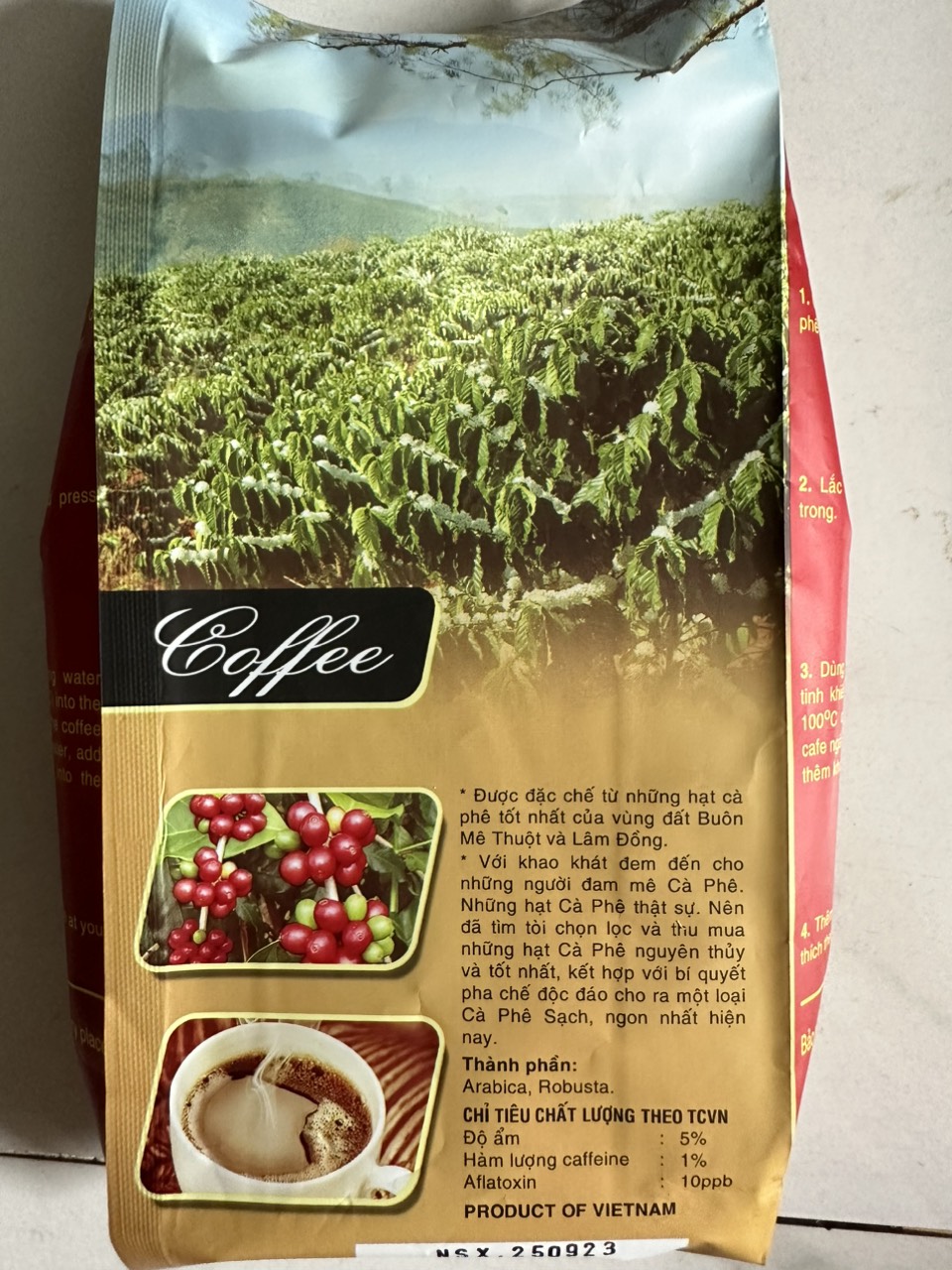 ( Mẫu mới) Cà phê Di Linh gói 500g