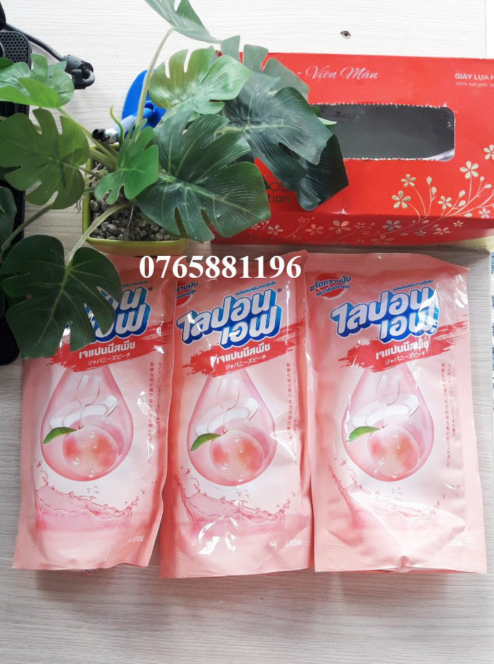 Combo 3 túi Nước rửa chén Lipon Đào 500ml