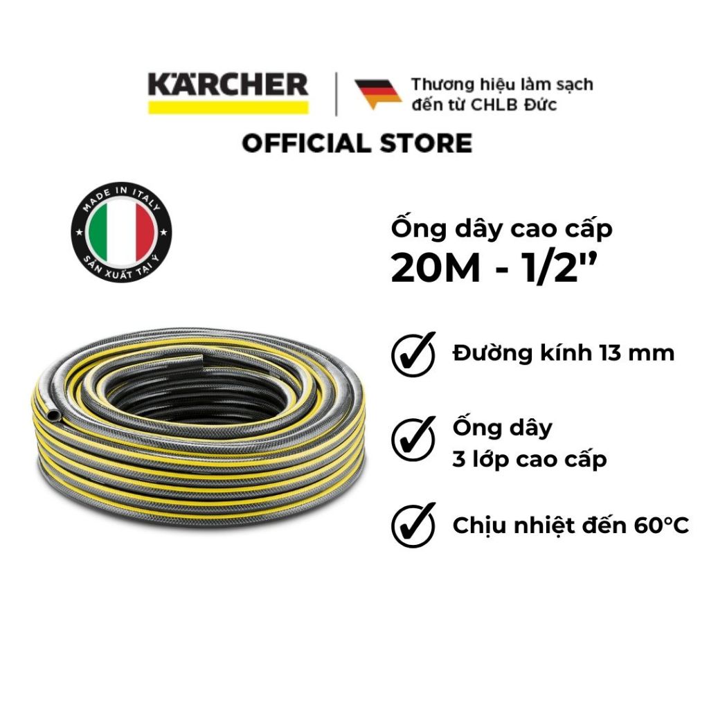 [Made in Italy] 20 meters Karcher performance plus piping 1/2 Phi 13mm, 60 degree Celsius heat resistant premium 3 layer wire tube