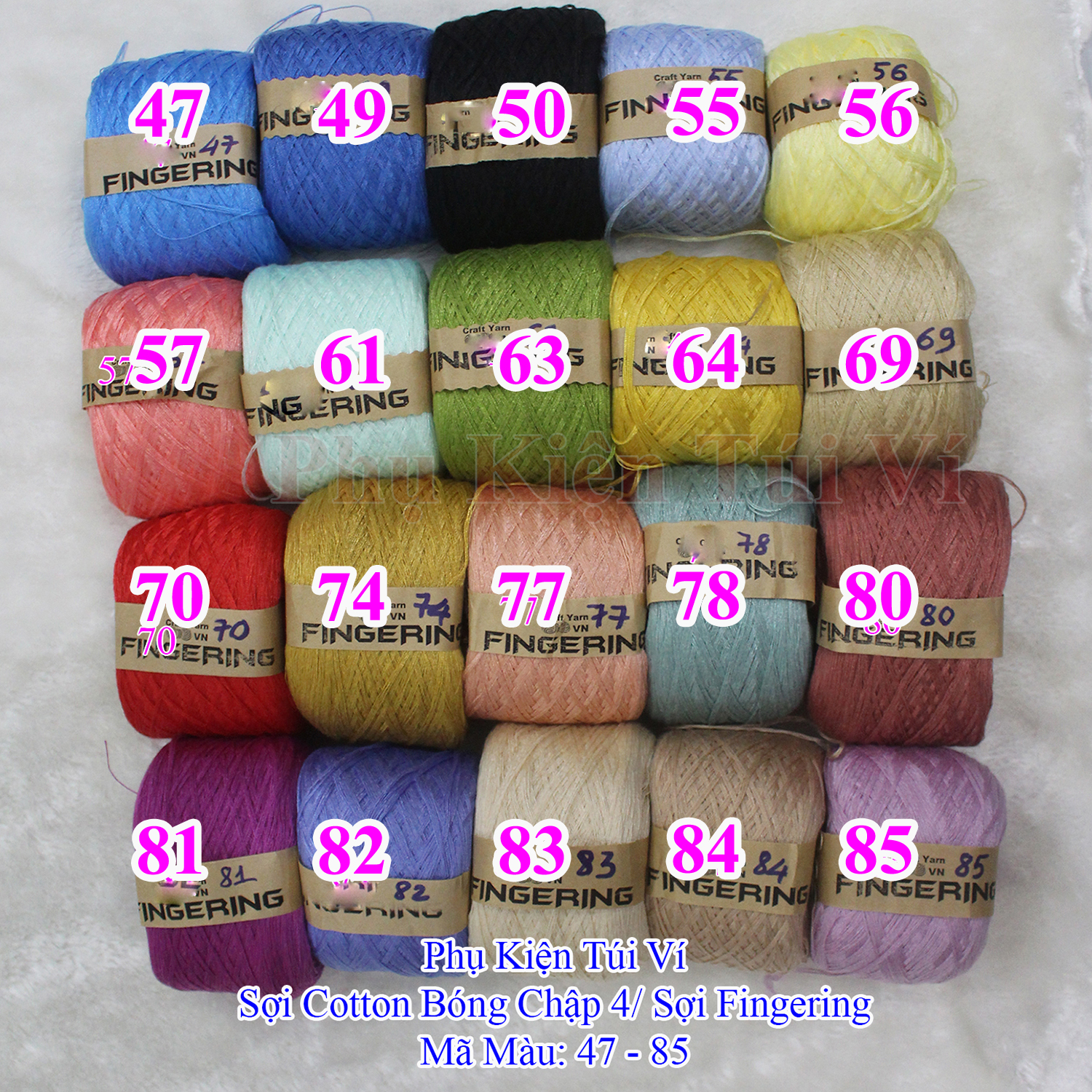 Cotton Yarn 4/ Fingering Yarn for Handmade Items (01-95)