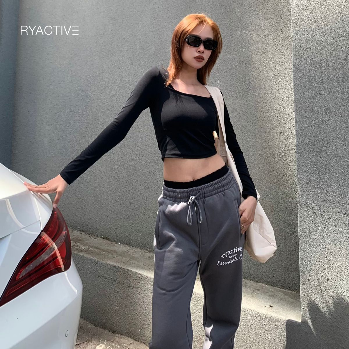 Quần jogger thể thao RYACTIVE - OVERSIZE JOGGER Dark grey