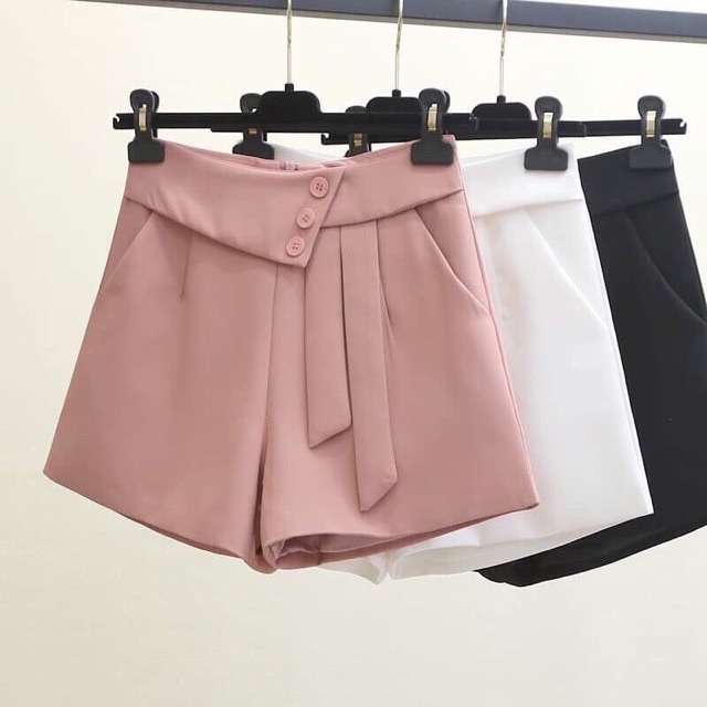 [25-27/4 Hoàn tiền 15%]Quần Short Vạt Lệch 3Khuy Siêu Sang - Mã 2033