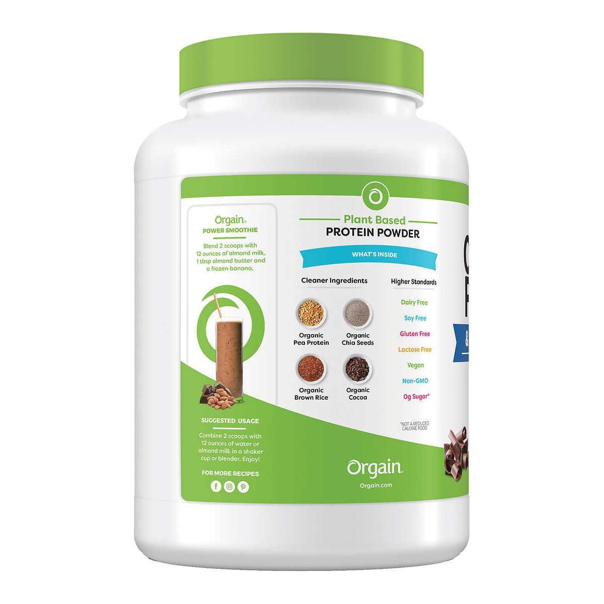 Bột đạm protein thực vật hữu cơ chocolate Orgain 1242g