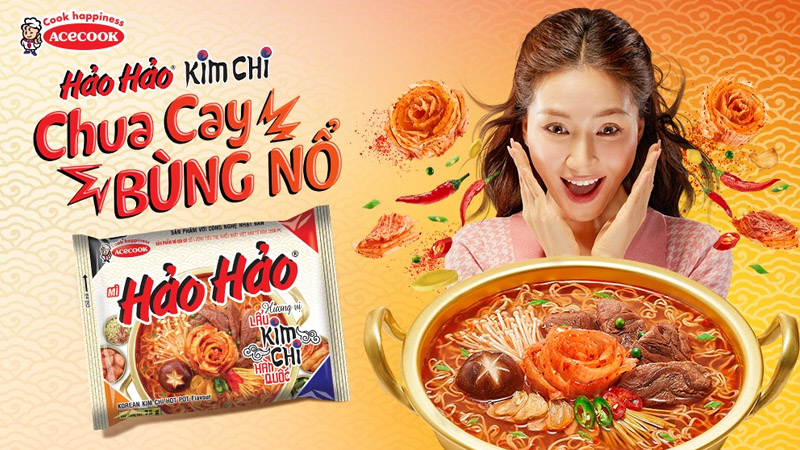 Thùng 30 gói mì Hảo Hảo hương vị lẩu kim chi Hàn Quốc 75g