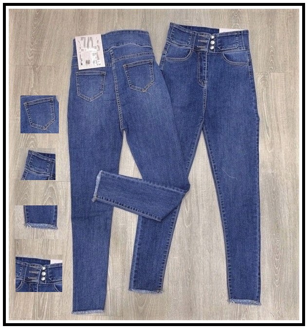 Quần Jean Nữ Lưng Cao 3 CÚC Trước siêu xinh hot top chất jean giãn tốt 03/9-61