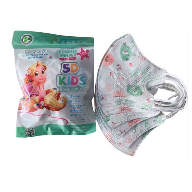 Freeship - COMBO 200 Chiếc Khẩu Trang 5D Trẻ Em  Chính Hãng (2-10 Tuổi) Lẻ