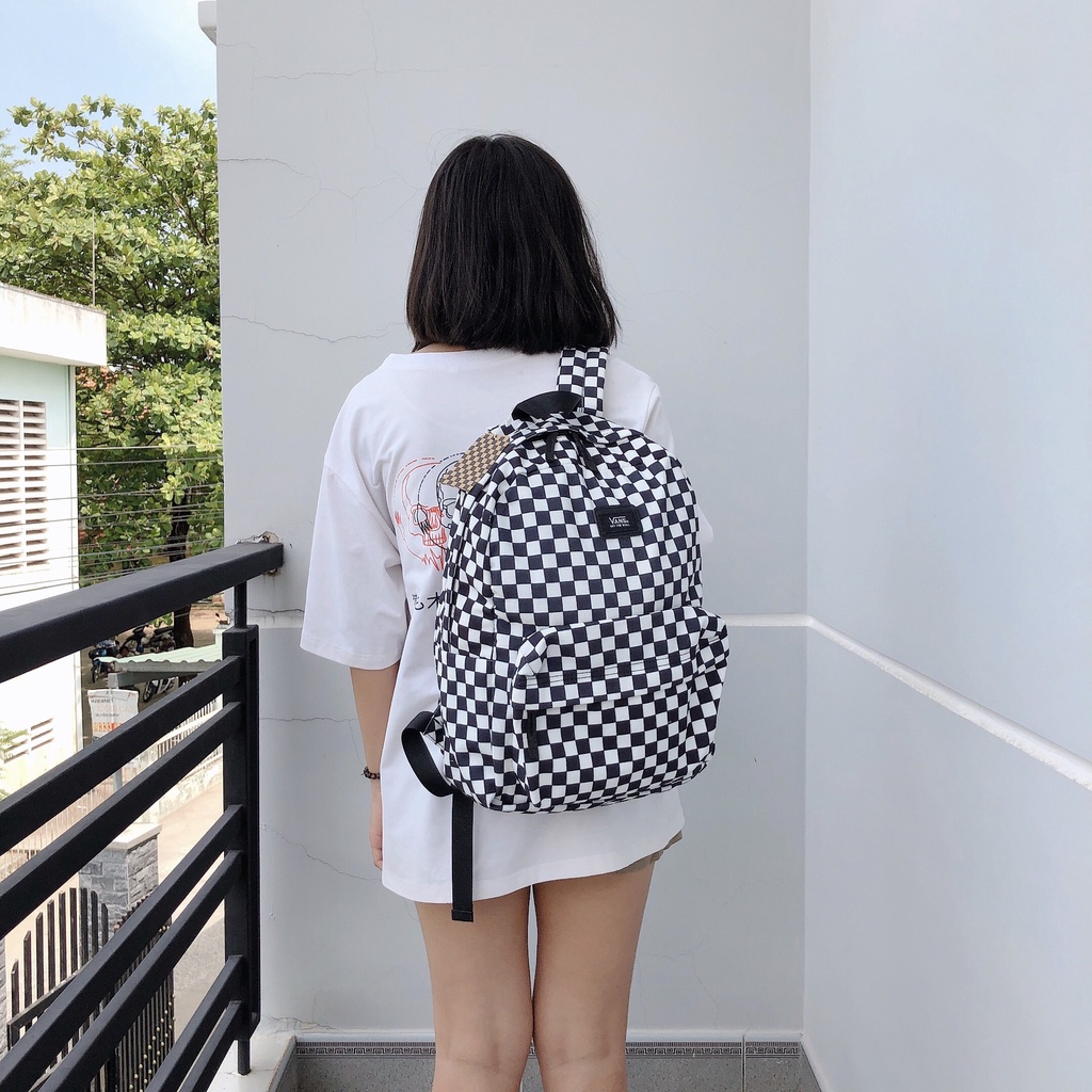 Balo vans, balo đi học Old Skool Black/White Checkerboard