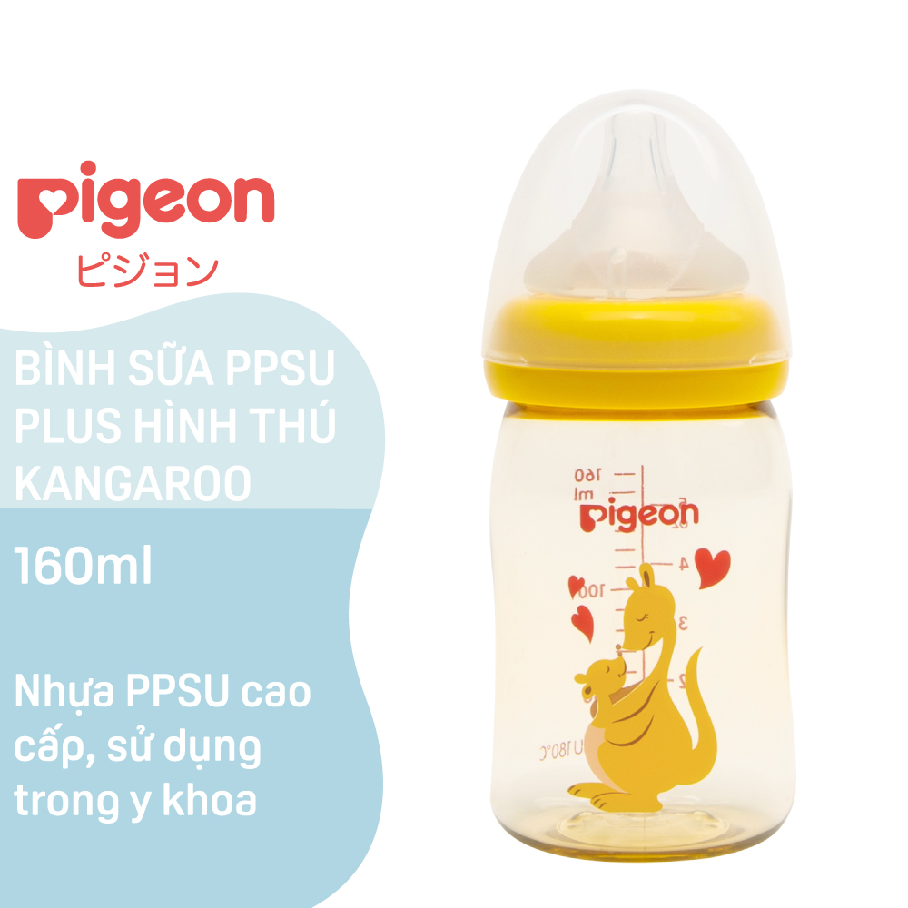 BÁO GIÁ BÌNH SỮA THỦY TINH PLUS PIGEON HÌNH CON HƯƠU 160ML | Shopee Lazada Sendo Tiki mới nhất 10 Bình Sữa PPSU Plus Pigeon Hình Thú - Kangaroo 160ML