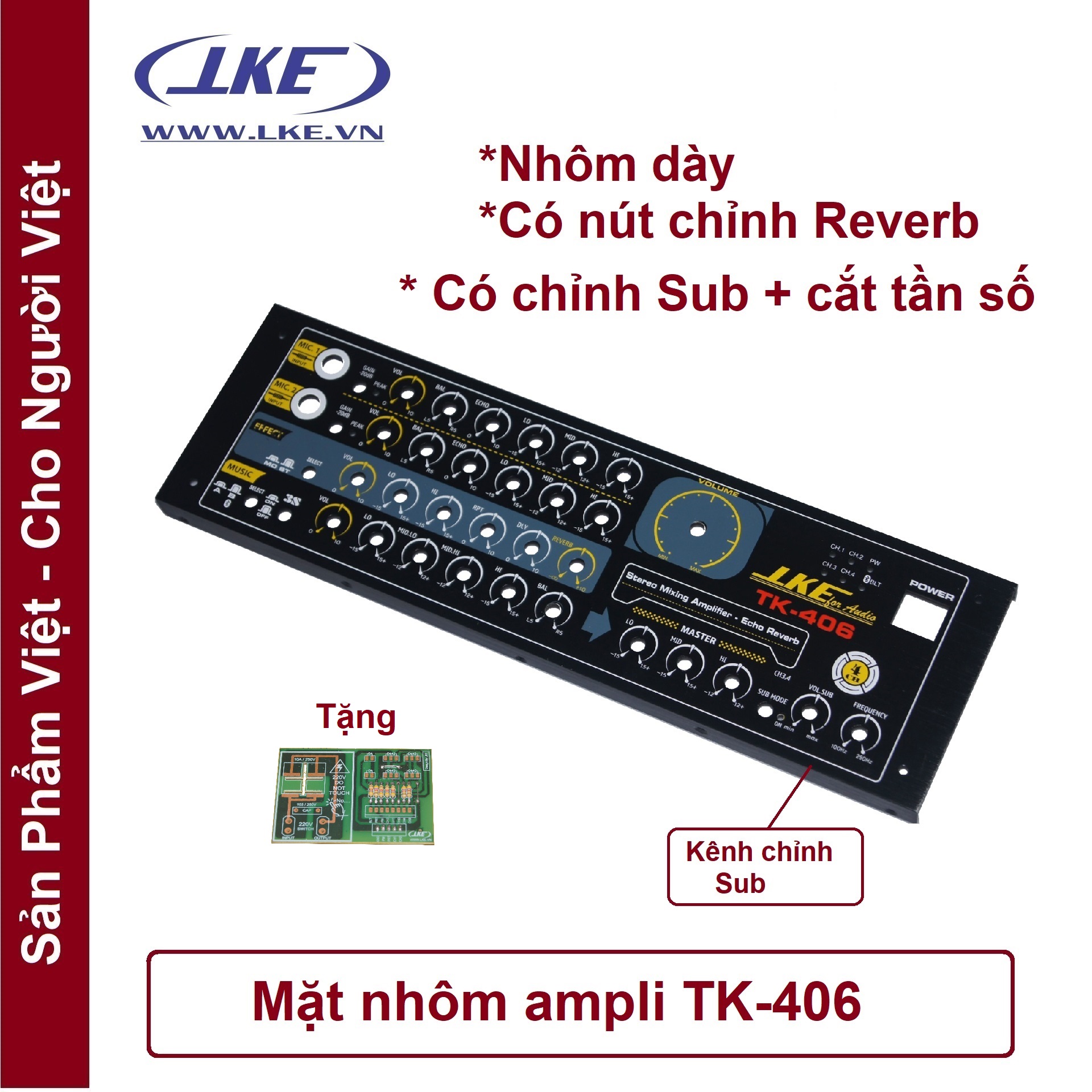 [HCM]Mặt nhôm ampli karaoke TK406 LKE
