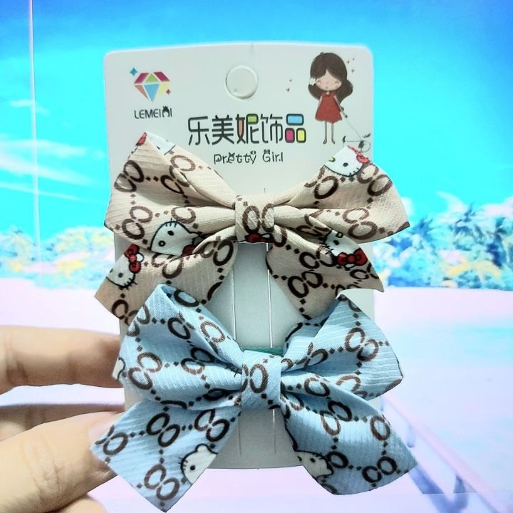 Combo 2 Kẹp Tóc Mái Nơ Cute Dễ Thương Cho Bạn Gái Bé Gái