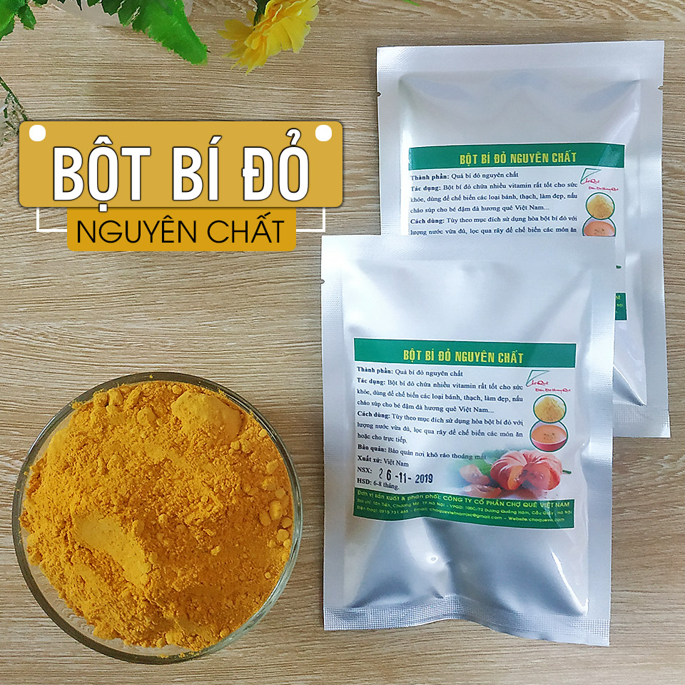 Bột Bí Đỏ Nguyên Chất 20g Chợ Quê