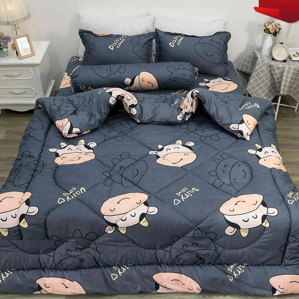 [CHĂN PHAO] Bộ 5 món Chăn Phao Ga Gối chất liệu Poly Cotton [Được lựa chọn mẫu] [ 1 Chăn phao + 1 Ga chun + 2 Vỏ gối nằm + 1 Vỏ gối ôm ]