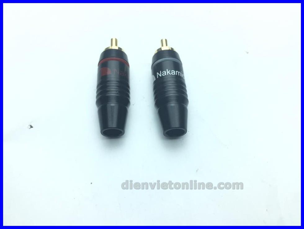 Cặp jack AV đực hàn dây thân sắt đen cao cấp Nakamichi ( 2 cái ) - Điện Việt