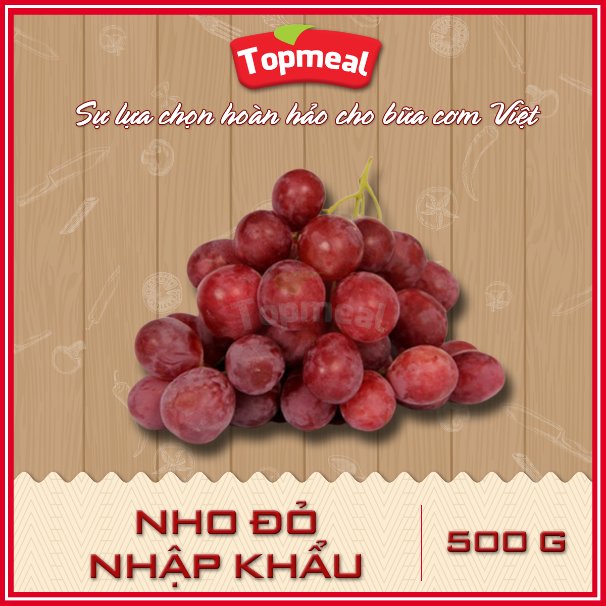 HCM - Nho đỏ nhập khẩu (500g) - [Giao nhanh TPHCM]