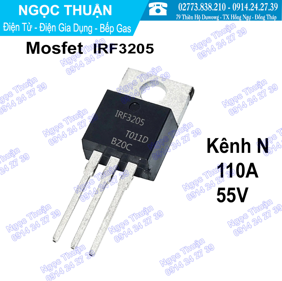 mosfet IRF3205 KÊNH N 110A 55V ( Loại tốt , lưng đồng , mới 100% )