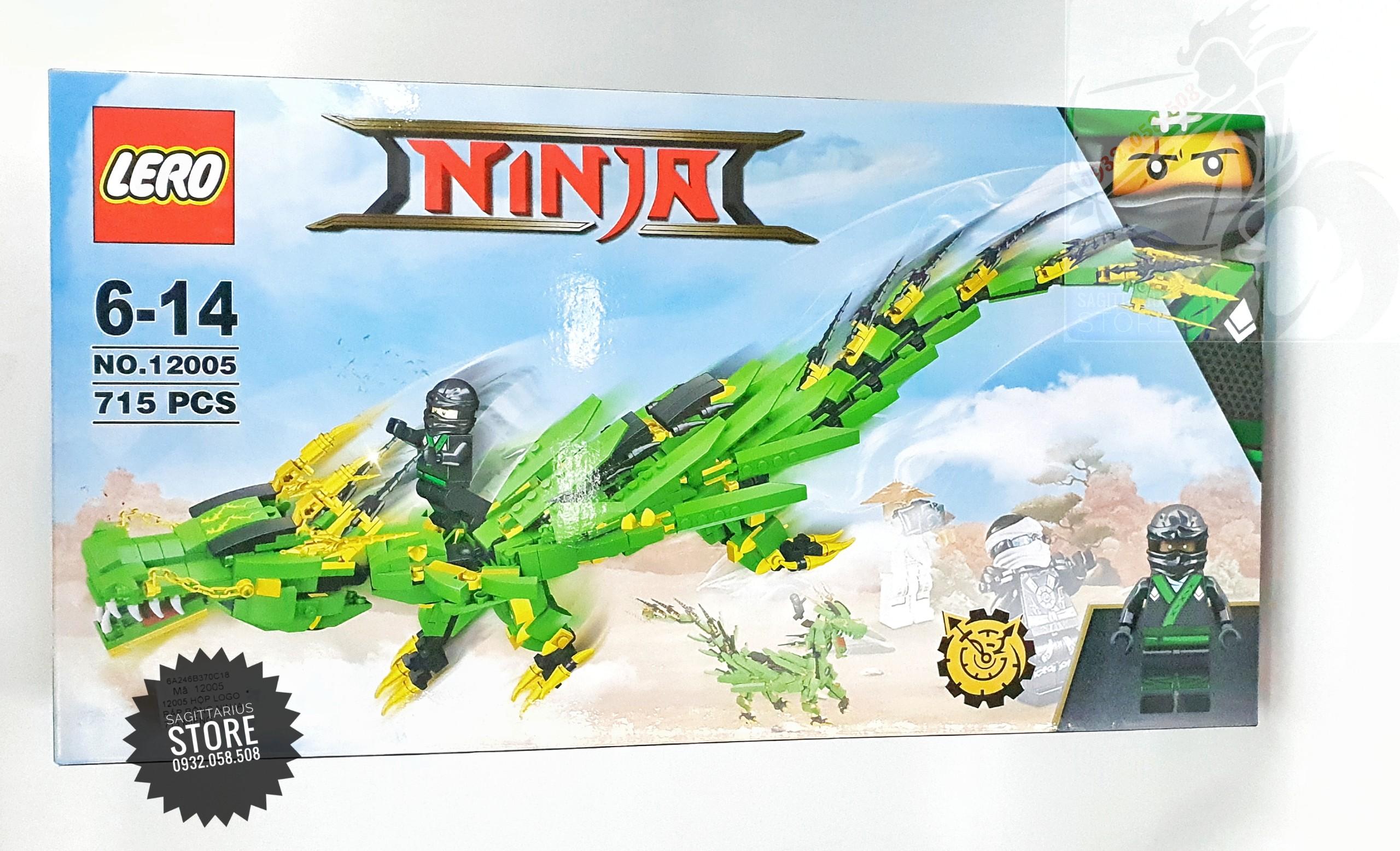 [HCM]Bộ LEGO Lắp Ráp Rồng Thần hoặc Kỳ Lân 2 in 1 - LERO 12005 ( 715 Mảnh - Xanh Lá )