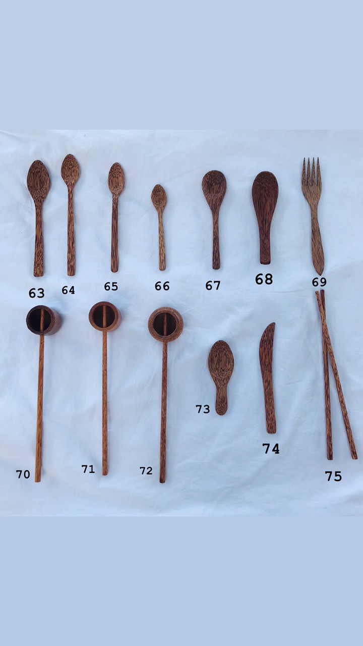 Hand Carved Eco friendly wooden spoons- Condiments Sugar Seasoning Spice - Kitchen Decor