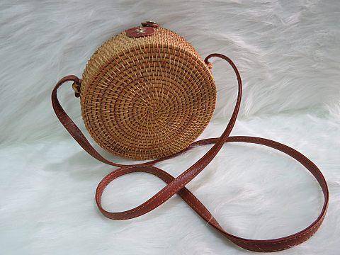 Giỏ xách mây hình trống cơm
