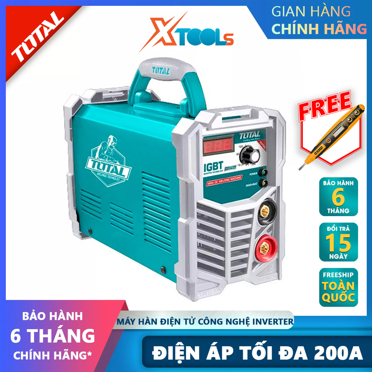 Total tw2200 52 electronic welding machine 10-200a inverter resistance welding machine 70V no-load voltage 1.6 -5.0mm xtools