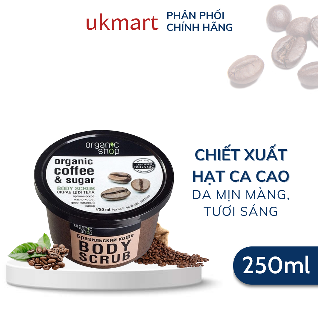 Tẩy Da Chết Toàn Thân Organic Shop Body Scrub 250ml Đủ Mùi Mẫu Mới 2022 - UKmart