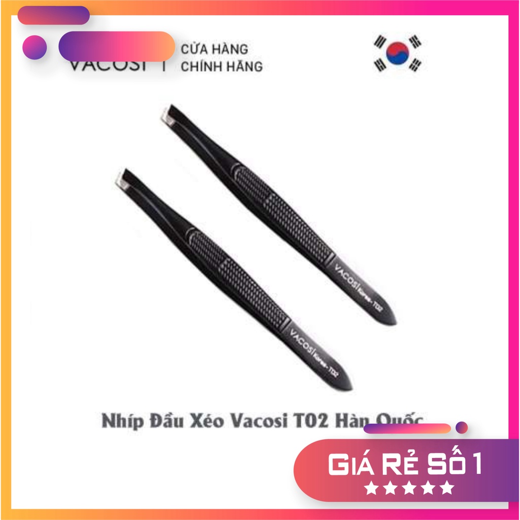 Chính hãng nhíp vacosi slanted tweezers t02 - đầu xéo