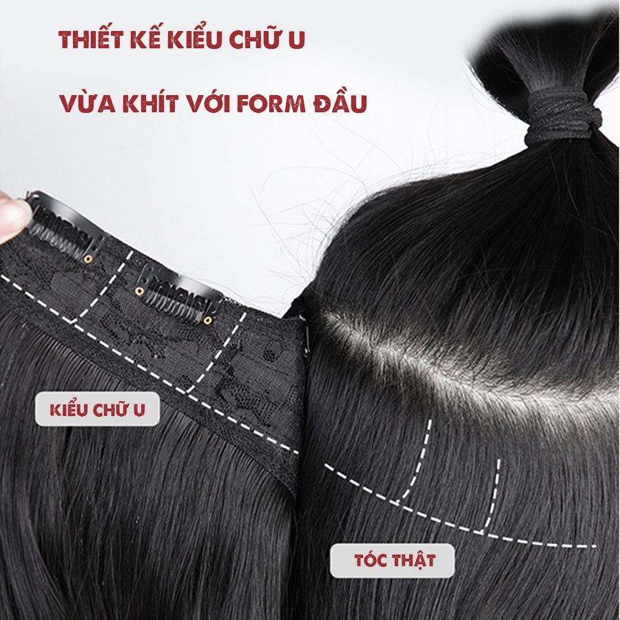 Tóc kẹp giải U- Kẹp nửa đầu xoăn layer nhẹ