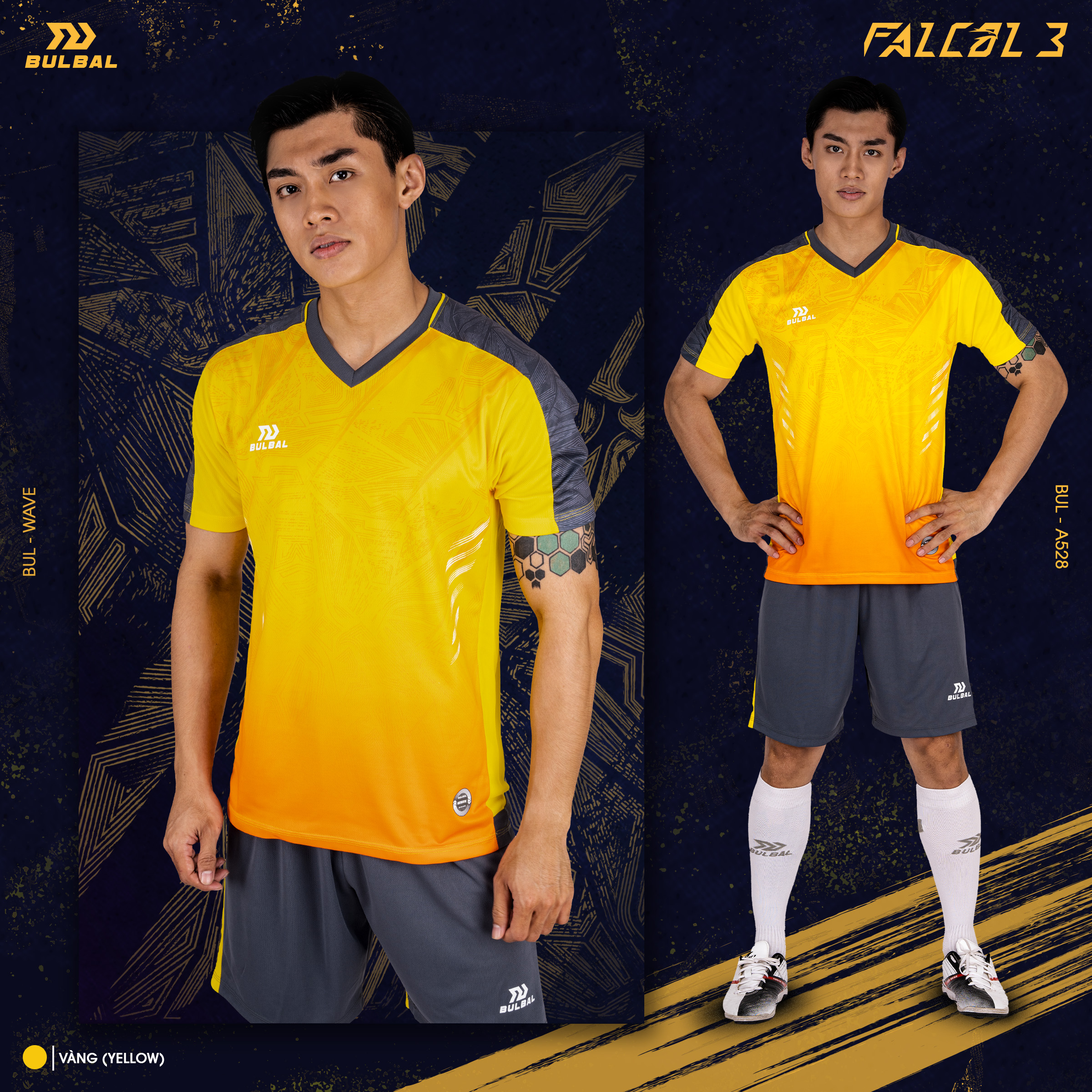 Bộ quần áo thể thao đá bóng cao cấp bulbal falcol 3 - độ bền cao, co giãn tốt