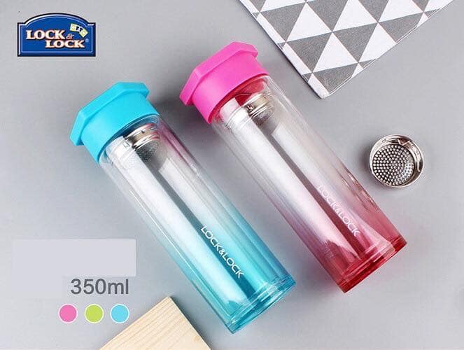 Bình Nước Thủy Tinh 2 Lớp Chịu Nhiệt Tint Lock&Lock 350ml LLG655