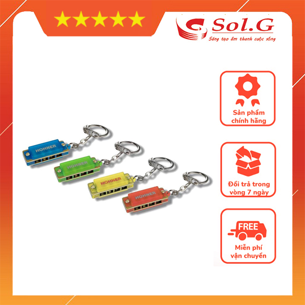 Kèn Harmonica Mini Colour Harp Hohner M91301 cho trẻ em, làm móc treo chìa khóa chính hãng MÀU NGẪU NHIÊN
