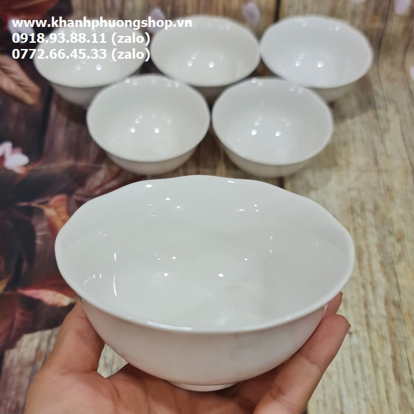 chén sứ Minh Long mẫu đơn trắng - chén sứ Minh Long