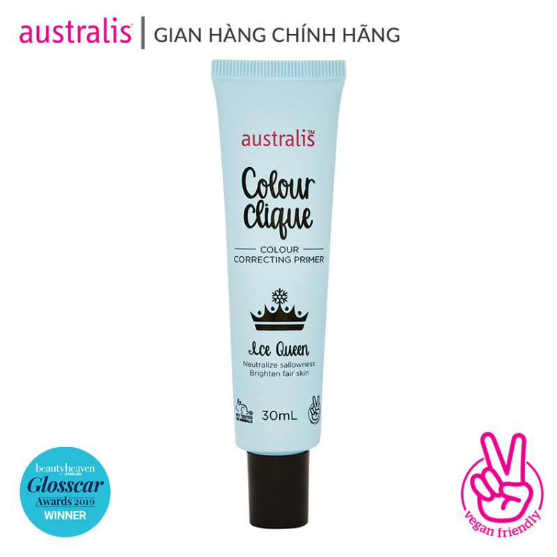 Kem Lót Hiệu Chỉnh Màu Da ( sáng da), Trắng Da Australis Colour Clique CC Primer(30ml)-Hàng Úc Chính Hãng nhập khẩu