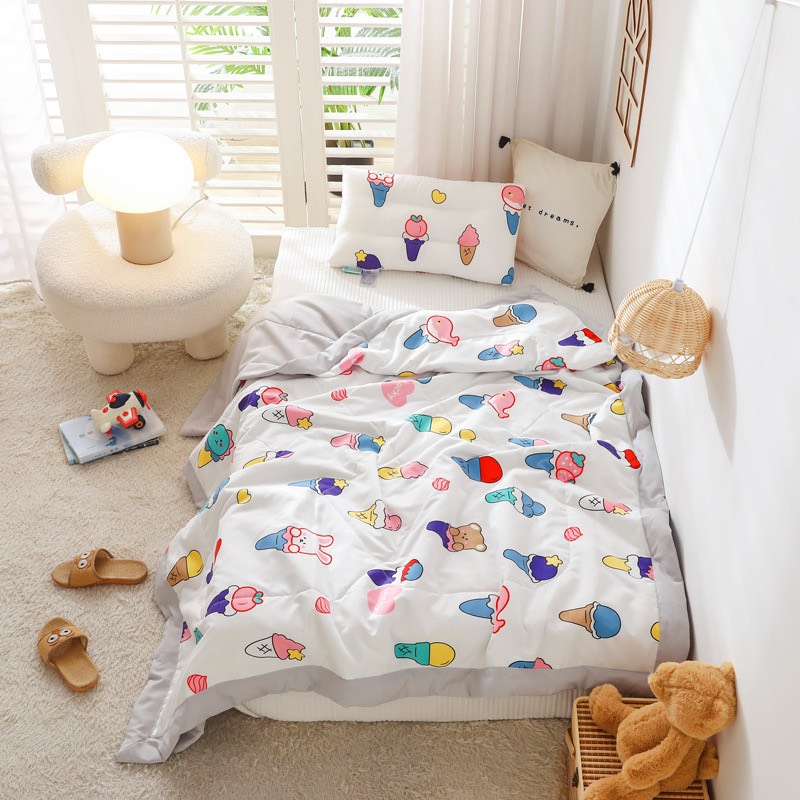 Chăn cotton trần bông mỏng cho bé - Kích thước 120-150cm