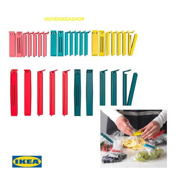 [HCM][Mã LIFE10K1904 giảm 10K đơn 20K] Kẹp túi thực phẩm IKEA BEVARA (1 chiếc ngắn mầu ngẫu nhiên)