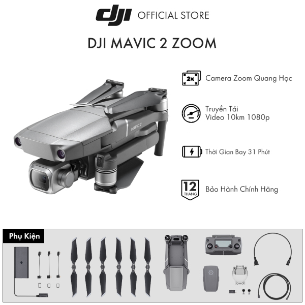 Máy quay flycam DJI Mavic 2 Zoom - Hàng chính hãng - Bảo hành 12 tháng mới