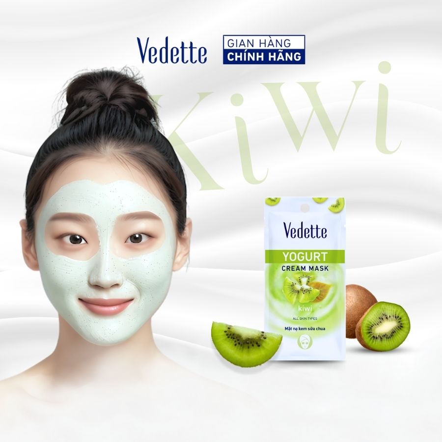 Mặt nạ kem sữa chua Vedette Kiwi 10ml