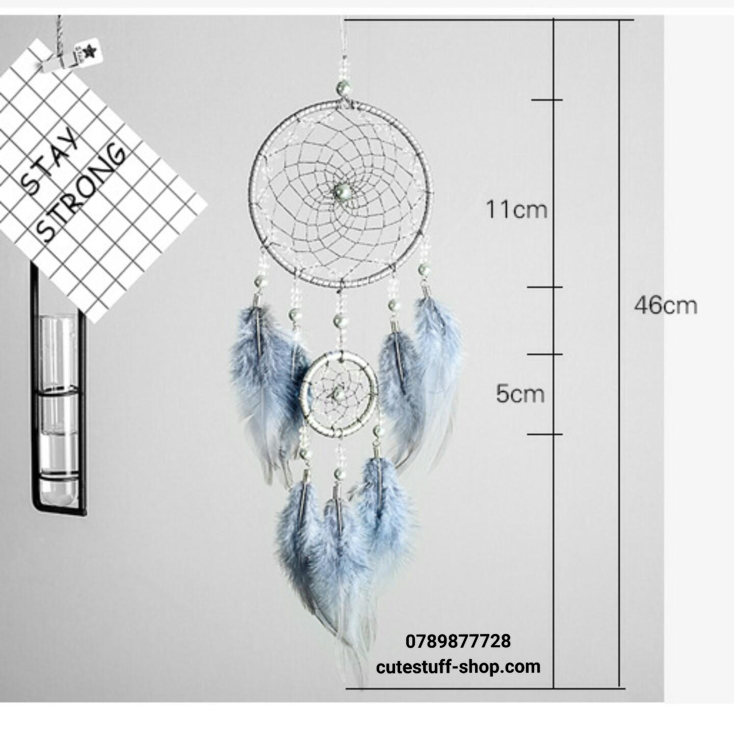 [HCM]Dreamcatcher Lưới Bắt Giấc Mơ Lông Xám (Tặng kèm hộp)