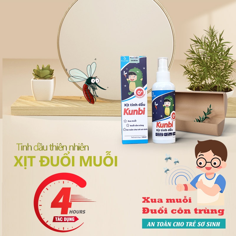 Xịt tinh dầu đuổi muỗi và côn trùng Kunbi  [FREE SHIP]