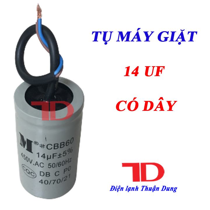 Tụ đề máy giặt 14UF có dây, phụ kiện thay thế quan trọng không thể thiếu của máy giặt, an toàn, tiện lợi