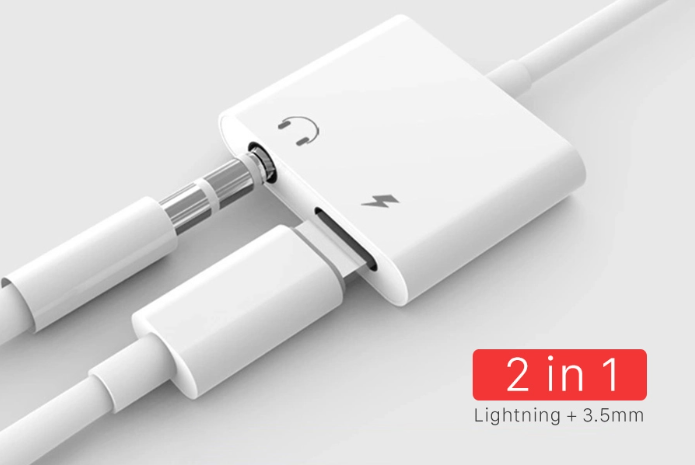 (FREE SHIP TOÀN QUỐC) Cáp Chuyển Iphone 2in1 Lightning + 3.5 Xịn MẪU MỚI 2022
