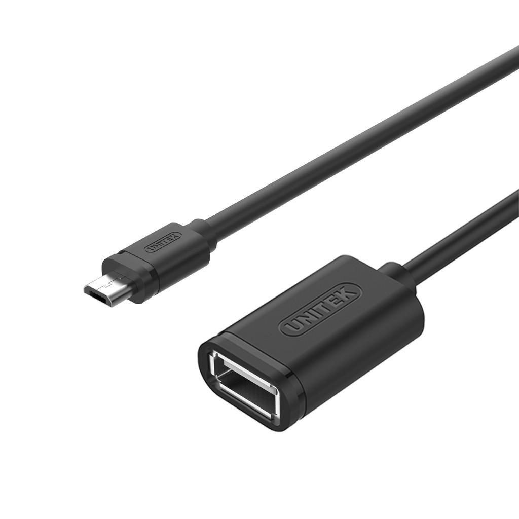 Cáp OTG Chuyển Micro USB sang USB 2.0 Unitek Y-C438 (Đen)