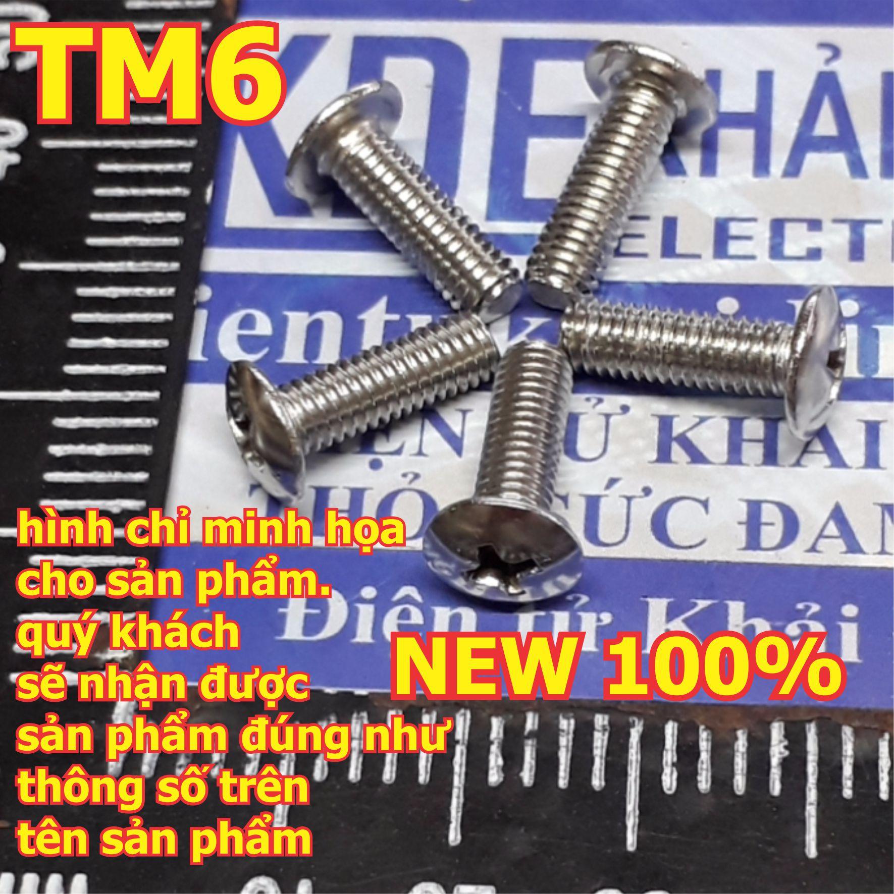 bulong, vít Kake M6 TM6 inoc inox 4 chấu đầu +, đầu dù tròn, phi M6 dài 10mm ~ 60mm kde5070
