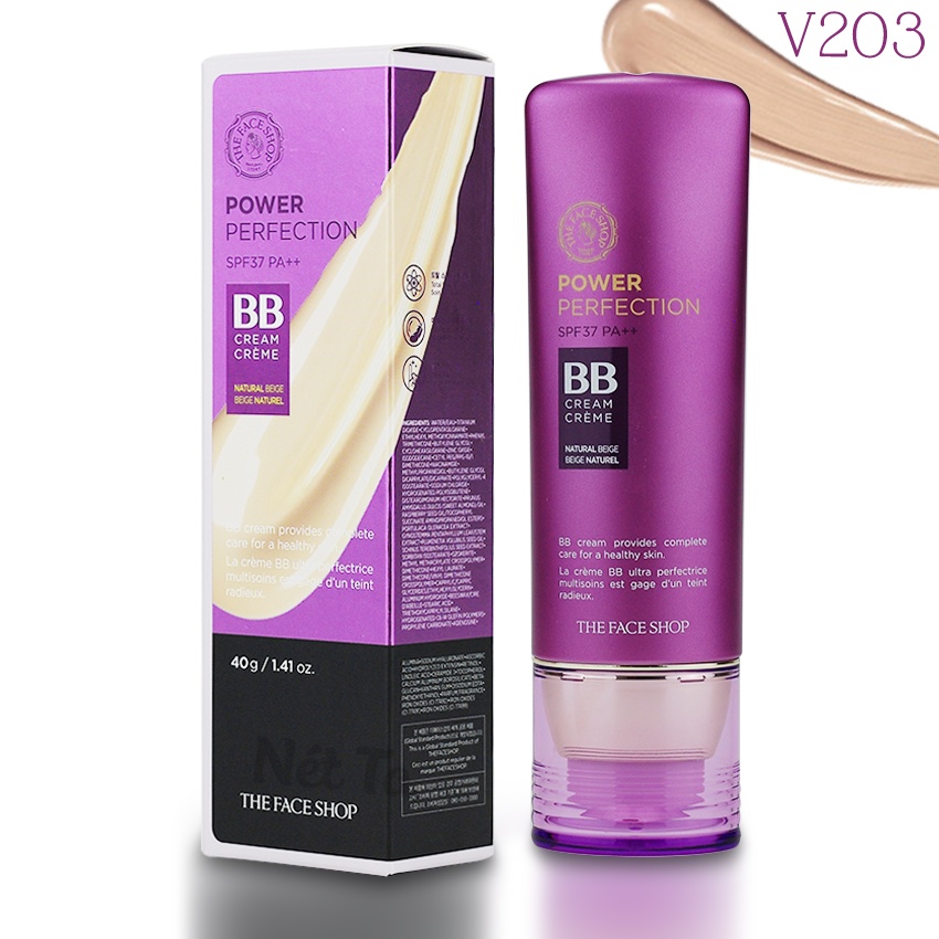 [HCM]Kem Nền Đa Năng THEFACESHOP POWER PERFECTION BB CREAM SPF37 PA++ V203 40g
