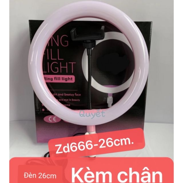 Đèn livestream 26cm kèm chân cao 2m1